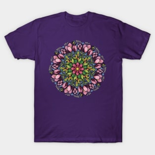 Painted Folkloristic floral pattern T-Shirt